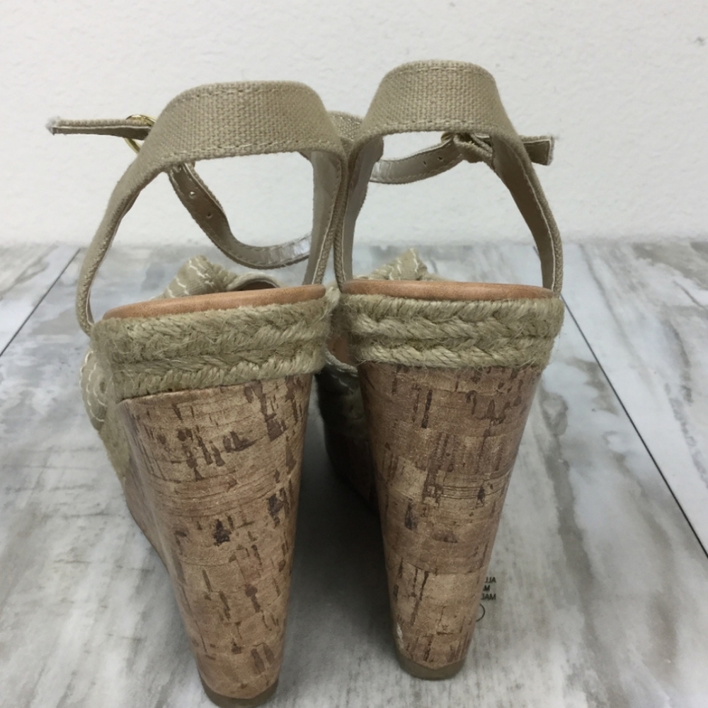Soda 4" Espadrille Wrapped Cork Wedge Open-Toe Bo… - image 6